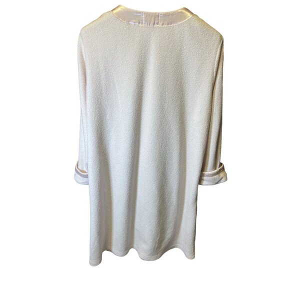 Miss Elaine Light Pink Embroidered Full Zip Collarless Robe Sz XL - Picture 2 of 7